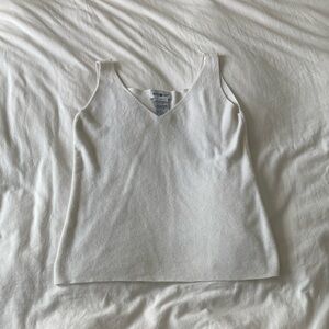 White V-Neck Sleeveless Top